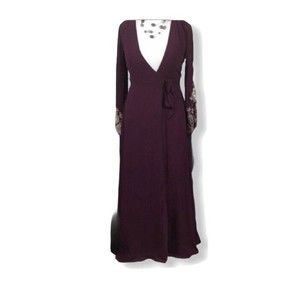 Soieblu Burgundy Wrap Dress Size Small Deep V-Neck